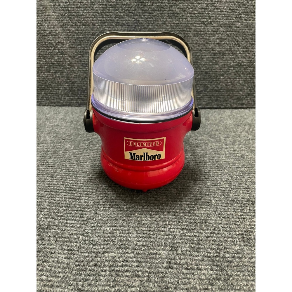 Vintage Marlboro Unlimited Red Lantern Flashlight Dual Mode Lamp Made in Korea